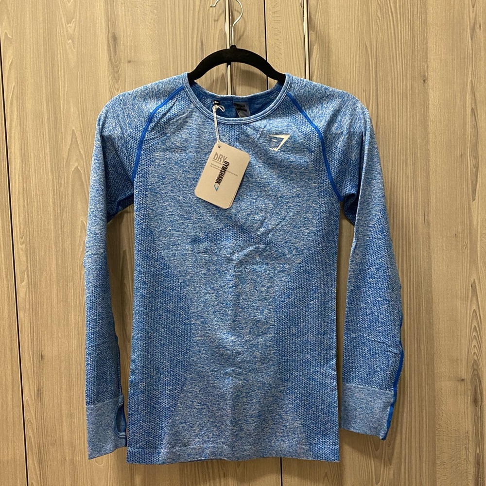 Gymshark Seamless Long Sleeve Top - Blueberry Marl - Large
